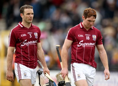 The old guard and the new: David Collins and Niall Donoghue after the defeat against Kilkenny.