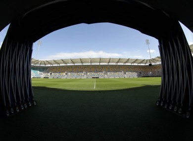 The view from the tunnel at the Municipal Stadium Gydnia yesterday.
