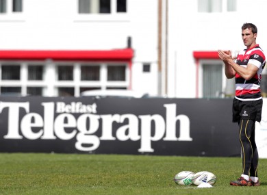 Ruan Pienaar at training in Ravenhill this week.