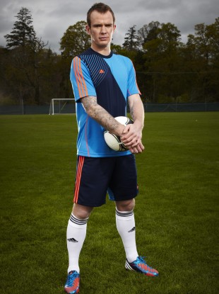 Glenn Whelan sporting the new adidas Predator® Lethal Zones football boot at Carton House, Maynooth yesterday.
