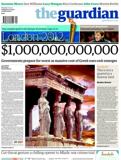 Scary Newspaper Front Page of the Day