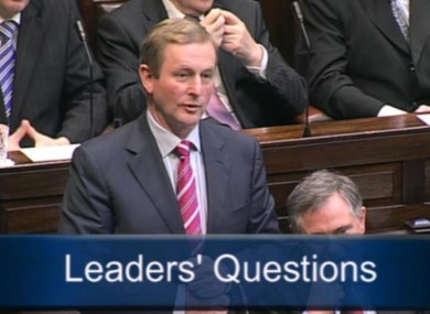 Enda Kenny in the Dáil this morning