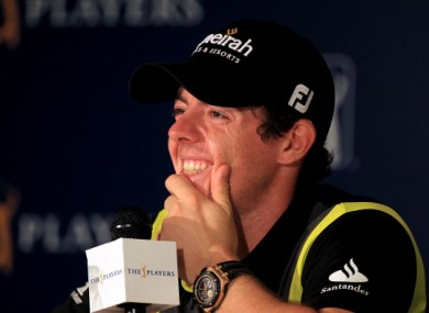 McIlroy faces the press room at Sawgrass earlier.