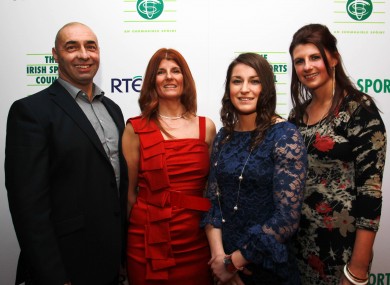 Katie Taylor with her father Peter, mother Brigid and sister Sarah.