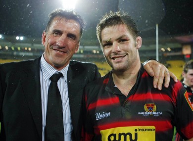 New munster head coach Rob Penney and All Blacks legend Richie McCaw.