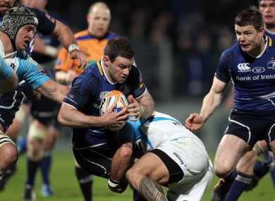 Fergus McFadden is tackled in action against the Ospreys in March.