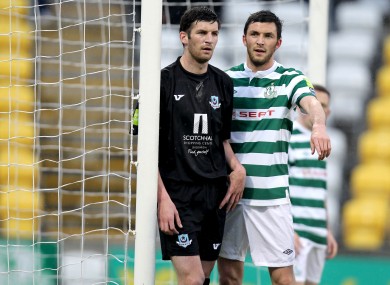 Killian Brennan (right) marks his brother Gavin for a corner.