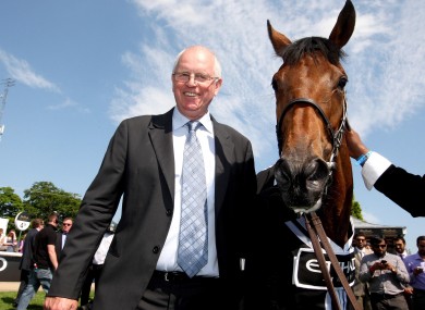 Winning trainer Mick Channon with Samitar.