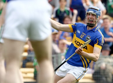 Tipperary's Pa Bourke celebrates scoring a goal.