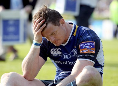 Leinster's Brian O'Driscoll dejected.