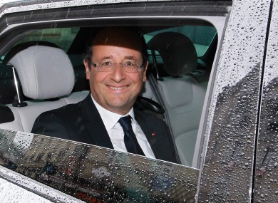 French president Francois Hollande pictured leaving a restaurant in Tulle yesterday