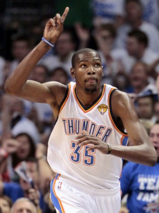 Oklahoma City Thunder small forward Kevin Durant.