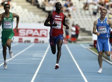 Ireland's Steven Colvert, Norway's Jaysuma Saidy Ndure, and Italy's Matteo Galvan.