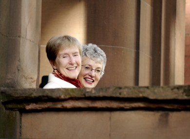 Ann Louise Gilligan (L) and Katherine Zappone outside the High Court in 2006