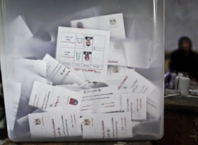 A ballot box at a polling centre in Cairo.