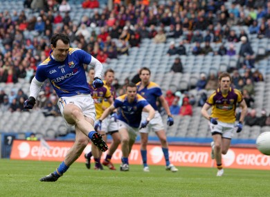 Paul Barden nets a first-half penalty for Longford