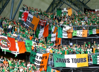 Ireland fans at the game last night.