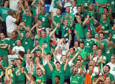 Ireland fans in Poznan last night.