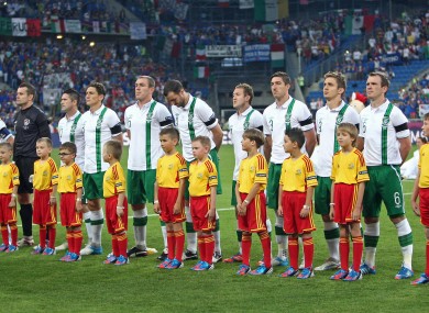 The starting line-up against Italy.