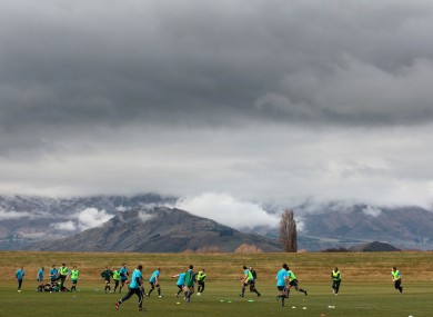 Ireland rugby team in training in Queenstown, New Zealand.