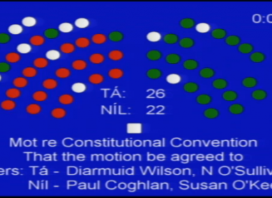 John Kelly, Denis Landy and James Heffernan all voted in favour of an opposition motion - resulting in an embarrassing 26-23 defeat for the government.