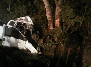 The scene of yesterday's crash.