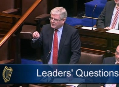 Eamon Gilmore speaking in the Dáil this morning.