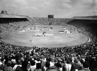A general view of the Prix Des Nations which preceded the closing ceremony of the Olympic Games at Wembley Stadium.