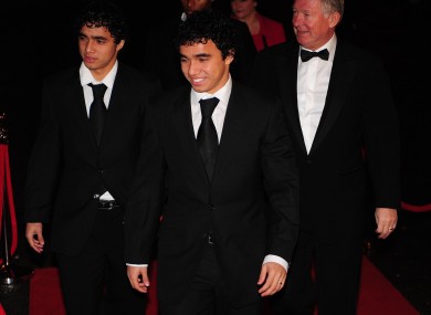Alex Ferguson with Rafael and his twin Fabio.