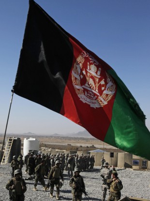 The Afghan national flag
