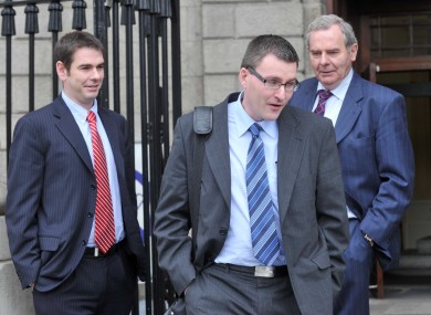 Outside the High Court on the first day of their hearing earlier this year.