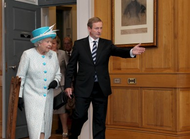 Enda Kenny and Queen Elizabeth II during her visit to Ireland last year