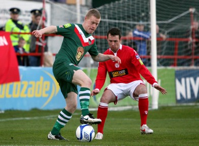Cork's Daryl Horgan and Paddy Kavanagh of Shelbourne.