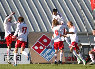 Thor Akureyri players celebrate.