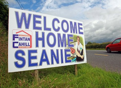 A sign in Cavan welcomes Johnston back.