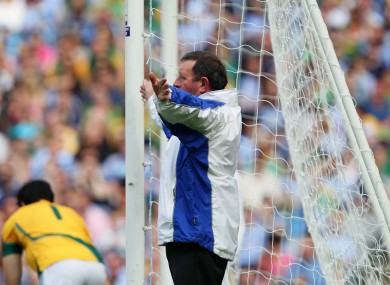 The umpire waving Dublin's Eoghan O'Gara's point wide last Sunday.