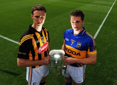 Kilkenny's Brian Hogan and Padraic Maher of Tipperary ahead of their GAA Hurling All Ireland Senior Championship Semi-Final on Sunday.