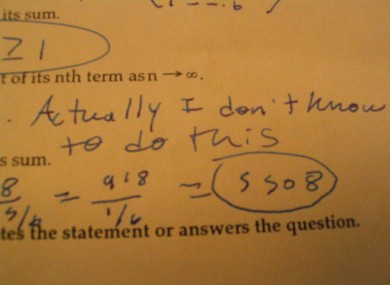 Comments like this became rarer among Honours Maths students this year.