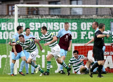 Ciaran Kilduff turns to celebrate after scoring the opening goal.