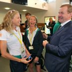 St Mary's University, Lensbury, London 25/7/2012
Taoiseach Enda Kenny TD meets Triathlete Aileen Morrison and 20k Racewalker, Olive Loughnane
INPHO/Morgan Treacy 