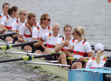 Nadja Drygalla, fourth from the right, during an event last this week.