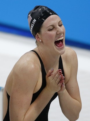 Missy Franklin celebrates yet another gold.