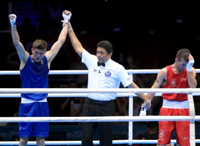 The referee awards Campbell the fight.