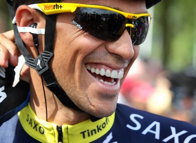 Spanish Cyclist Alberto Contador of Spain.