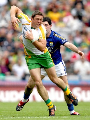 Donegal's Ryan Bradley in action against Kerry's Bryan Sheehan in last Sunday's All-Ireland SFC semi-final