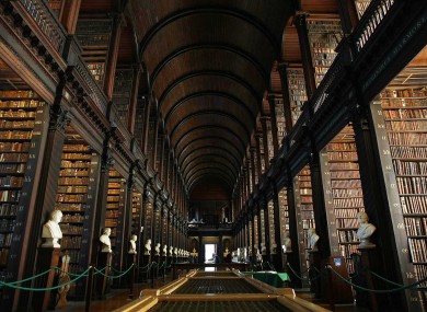 The Long Room at Trinity College Library. The college hopes to operate a pilot scheme as a limited alternative to CAO entry in 2014.