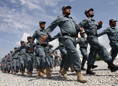 File photo of Afghan national police officers