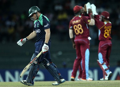 Chris Gayle of the West Indies celebrates.