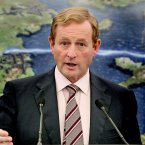 Taoiseach Enda Kenny appears to have electricity bolts shooting from his head at the new Eirgrid East-West Interconnector at Batterstown, Co Meath. (Julien Behal/PA Wire)