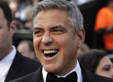 George Clooney, baring his teeth